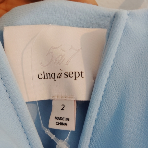 Cinq A Sept Elegant Blue Ruffle Dress - Picture 3 of 6